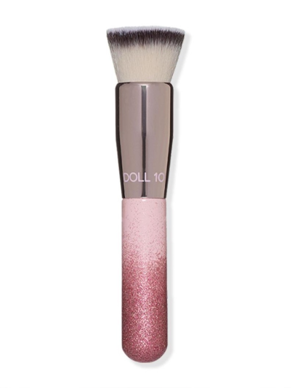 NIB Doll 10 Limited Edition Powder Foundation Brush Pink Glitter Cruelty-Free